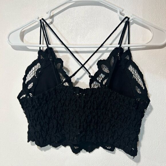 FP Free People One Adella Lace Bralette Black Size Medium - Picture 2 of 6